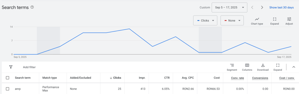 Google Ads dashboard