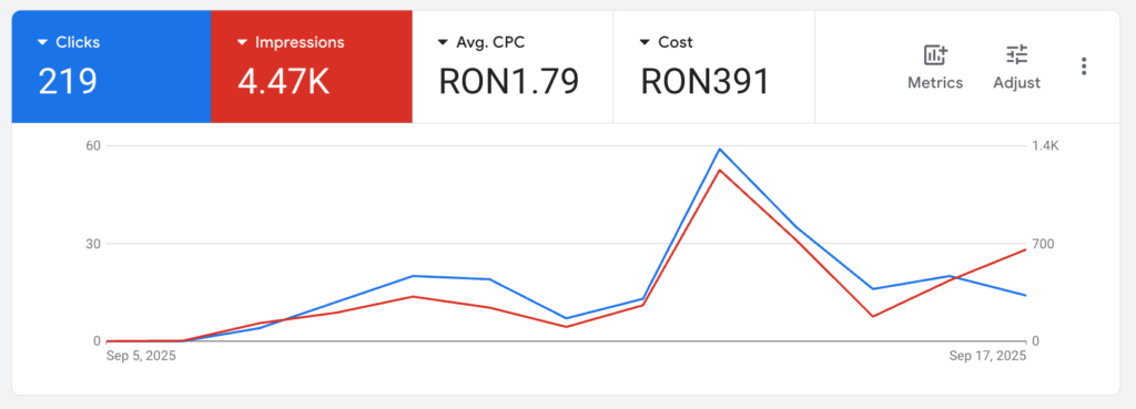 Google Ads dashboard