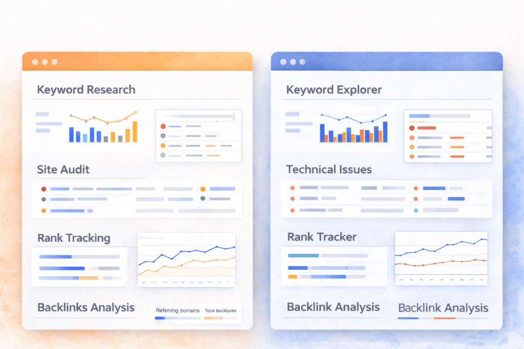 Semrush vs ahrefs data
