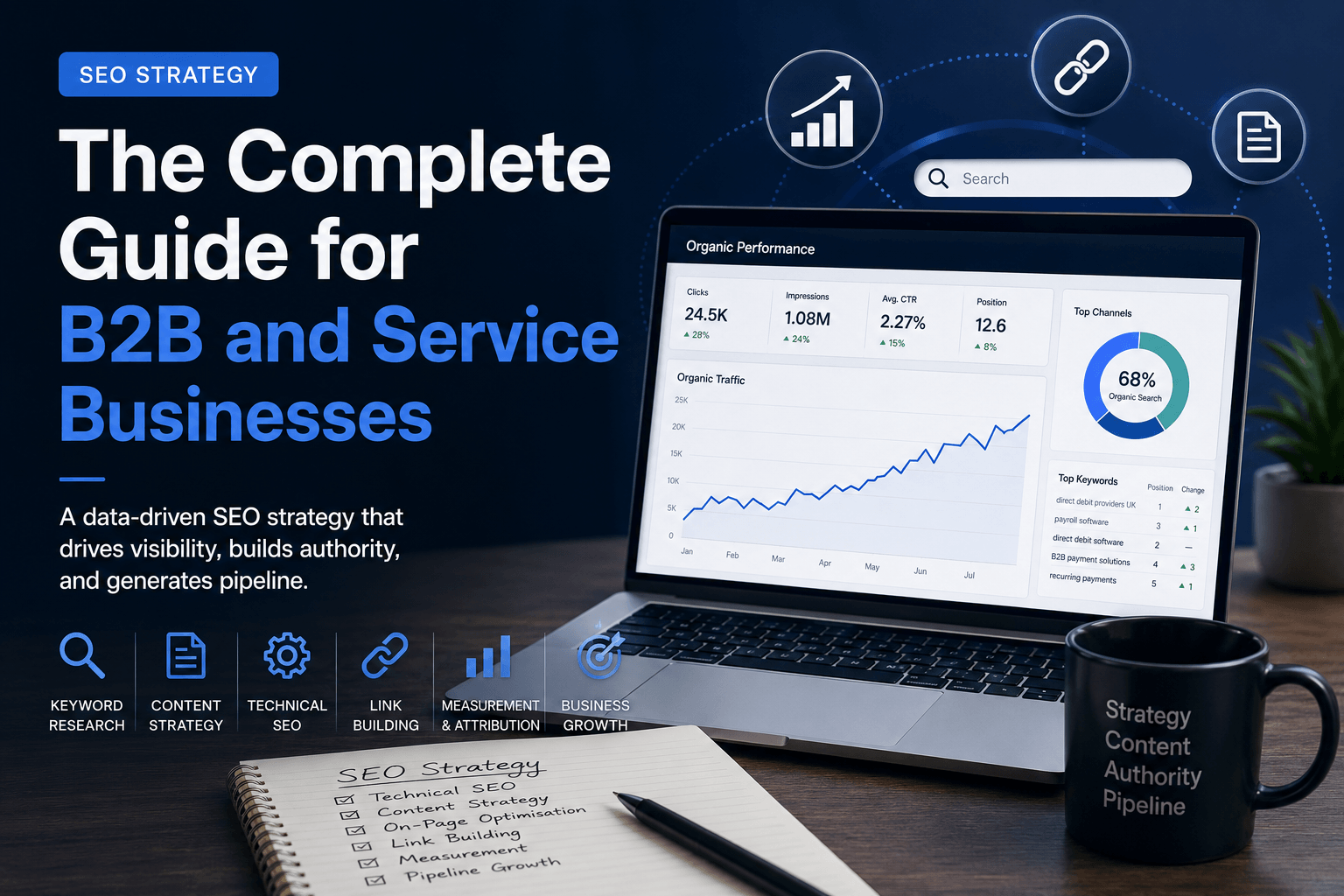 Dashboard with SEO for businesses