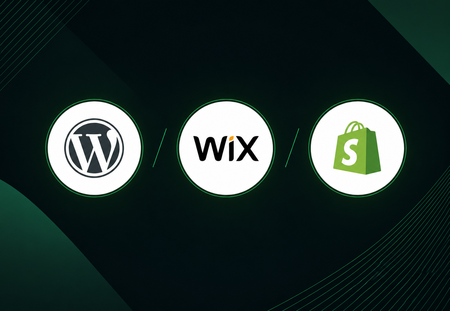 Comparație vizuală WordPress, Wix și Shopify pentru alegerea platformei potrivite unui site